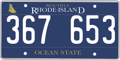 RI license plate 367653