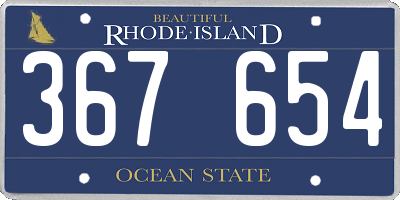 RI license plate 367654