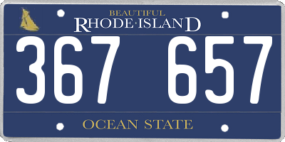 RI license plate 367657