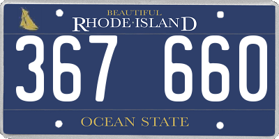 RI license plate 367660