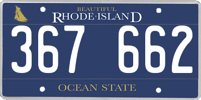 RI license plate 367662