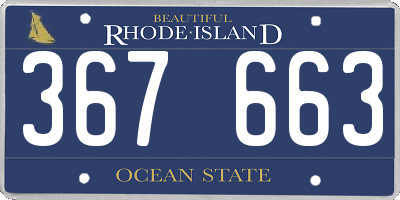 RI license plate 367663