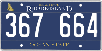 RI license plate 367664