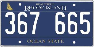 RI license plate 367665