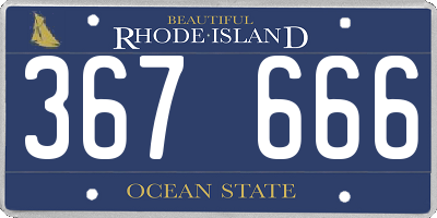 RI license plate 367666