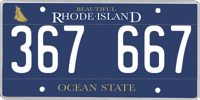 RI license plate 367667