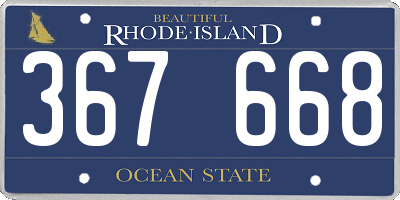 RI license plate 367668