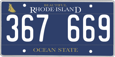RI license plate 367669