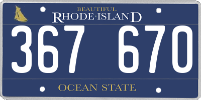 RI license plate 367670