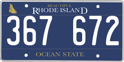 RI license plate 367672