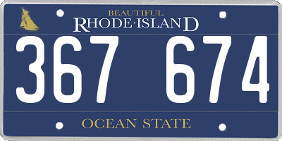 RI license plate 367674