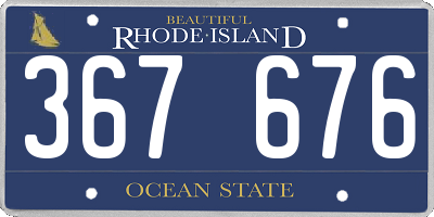 RI license plate 367676