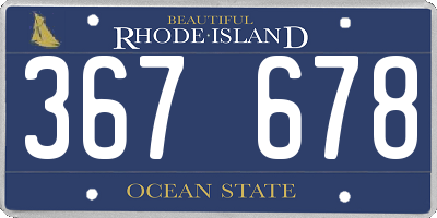 RI license plate 367678