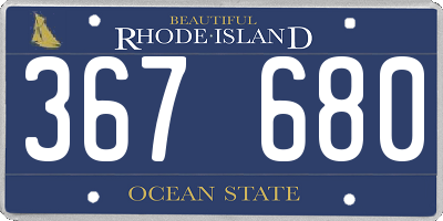 RI license plate 367680