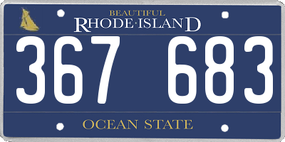 RI license plate 367683