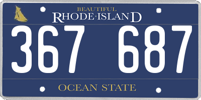 RI license plate 367687