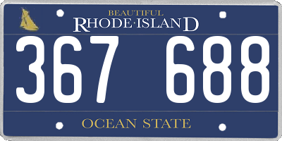 RI license plate 367688