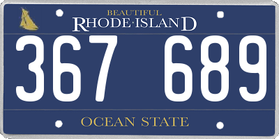 RI license plate 367689