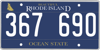 RI license plate 367690
