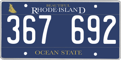 RI license plate 367692