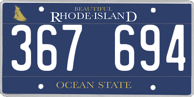 RI license plate 367694