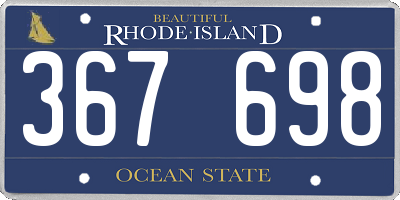 RI license plate 367698