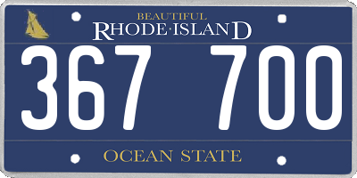 RI license plate 367700
