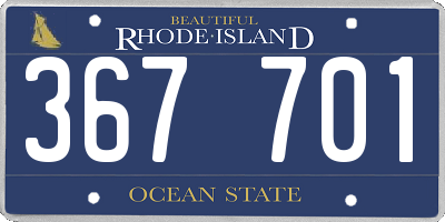 RI license plate 367701