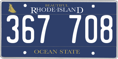 RI license plate 367708