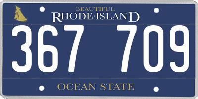 RI license plate 367709