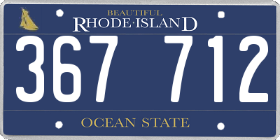 RI license plate 367712
