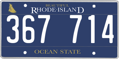 RI license plate 367714