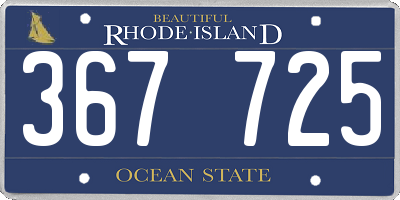 RI license plate 367725