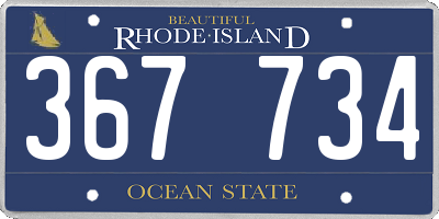 RI license plate 367734