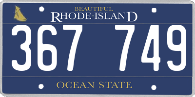 RI license plate 367749