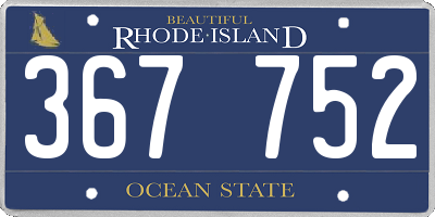 RI license plate 367752