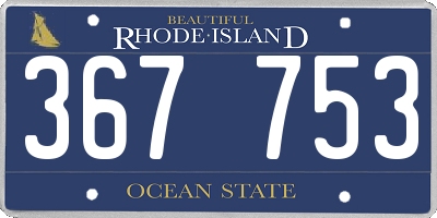 RI license plate 367753