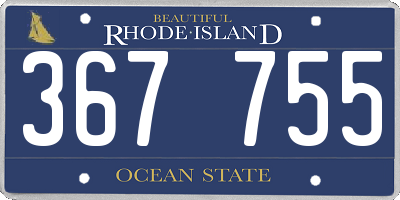 RI license plate 367755