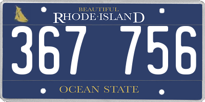 RI license plate 367756