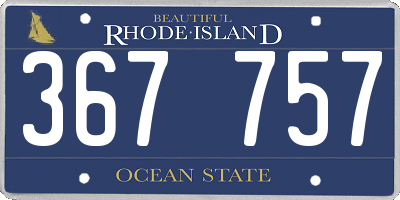 RI license plate 367757