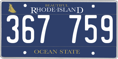 RI license plate 367759