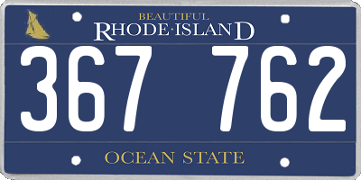 RI license plate 367762