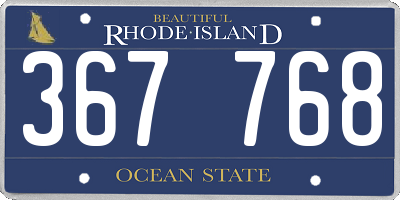 RI license plate 367768