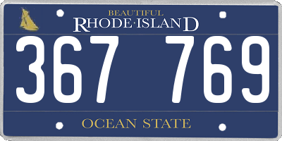 RI license plate 367769