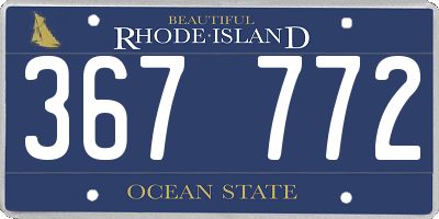 RI license plate 367772