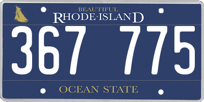 RI license plate 367775