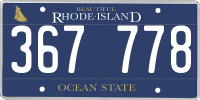 RI license plate 367778