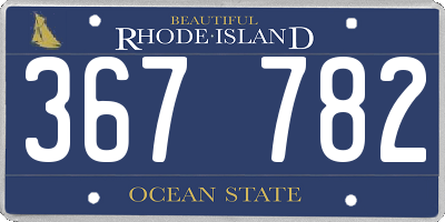 RI license plate 367782