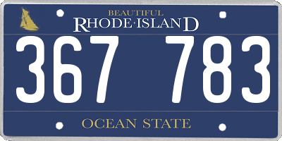 RI license plate 367783