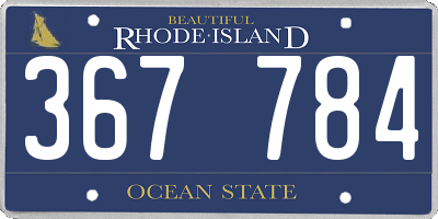 RI license plate 367784